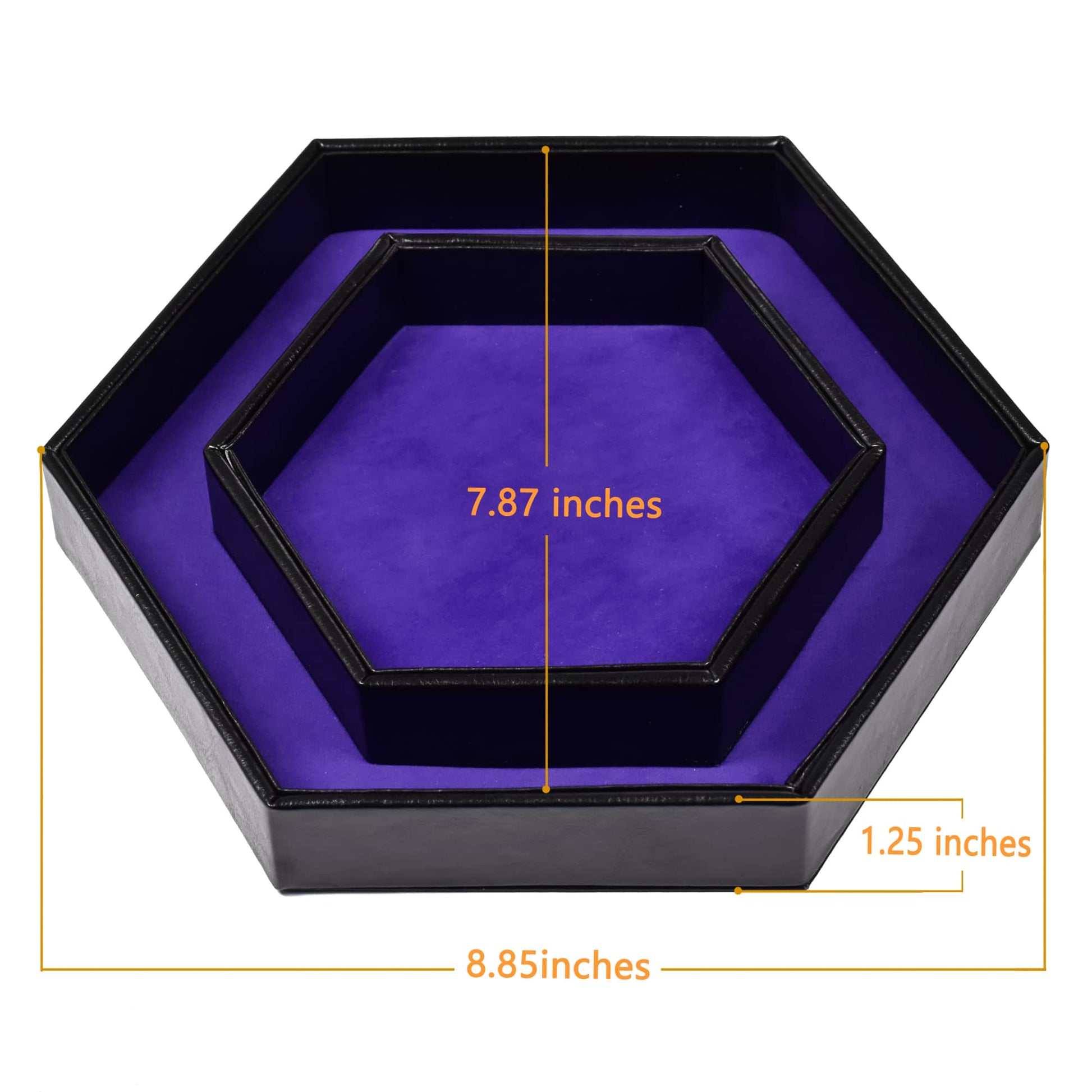 Plateau & Boîte à Dés 2-en-1 - Hexagone en Cuir PU0Tales of Dice