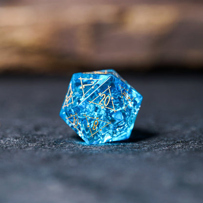 Set de Dés en Verre - Blue Lightning Shattered Zircon0Tales of Dice