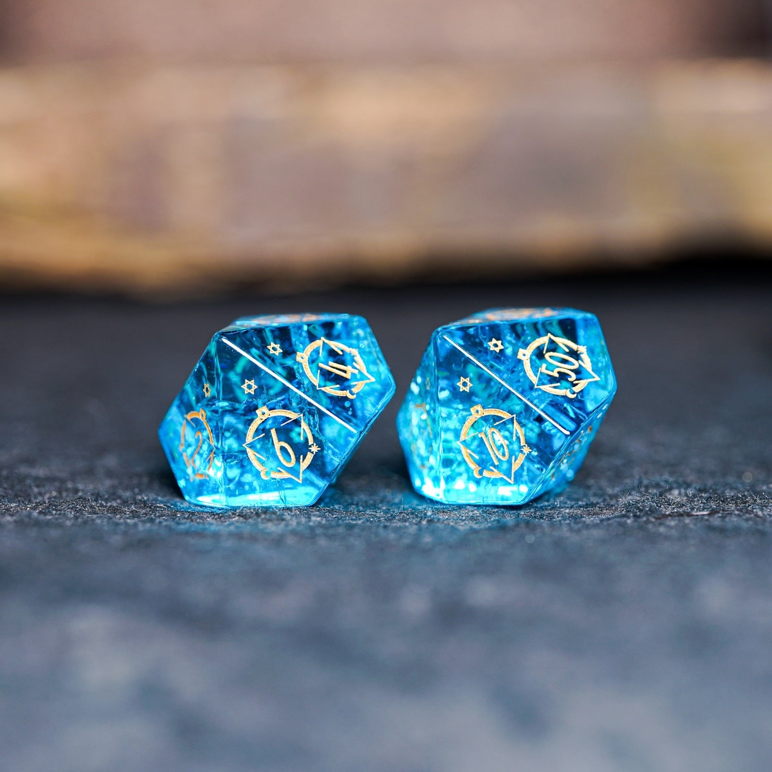 Set de Dés en Verre - Blue Lightning Shattered Zircon0Tales of Dice